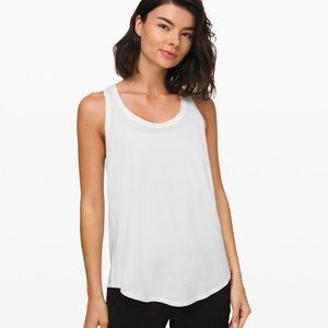 White Lululemon Love Tank(Pleated)